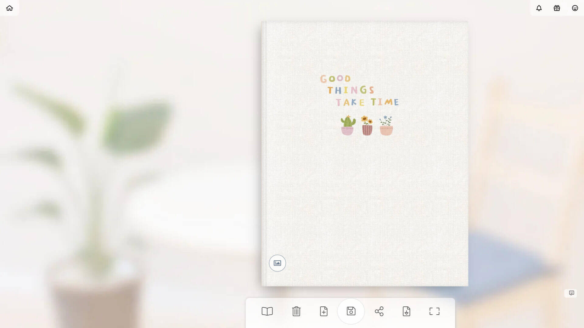 溫度日記 App 的自訂封面與背景功能截圖，畫面包含正能量語錄的封面和文青風格的背景，在忙碌生活中，以此功能提醒初衷，溫柔陪伴每一次書寫